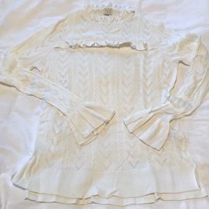 A New Day flare sleeve ruffle collared sweater